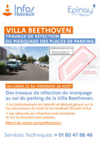 Villa Beethoven : Travaux de réfection du marquage des places de parking 7